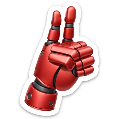 robot hand closed fist but the thumb is up and make the color of the robot  in the shade red sticker