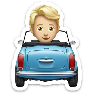 blue convertible mini cooper sticker