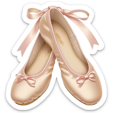pastel beige ballet shoes sticker