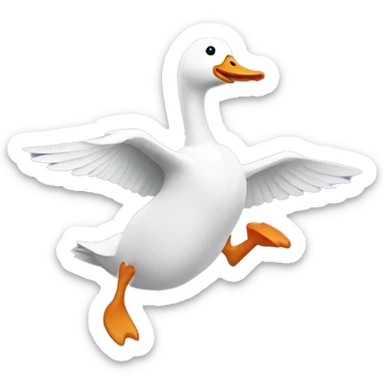 goose running holding knife in be sticker