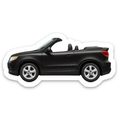 Black and white car with black nose sticker