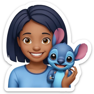 stitch from lilo and stich and black girl  sticker