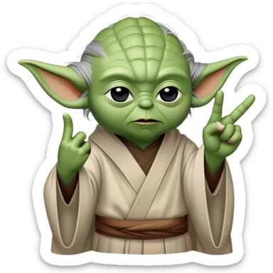 yoda giving someone the finger, flipping them off, or flicking them off sticker