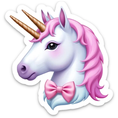 unicorn smoking a blunt with a pink bow sticker