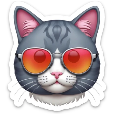Cat with sunglasses sticker