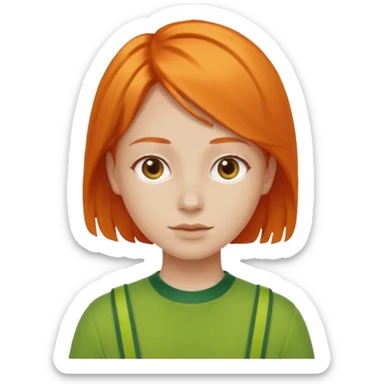 orange hair green outfit sticker