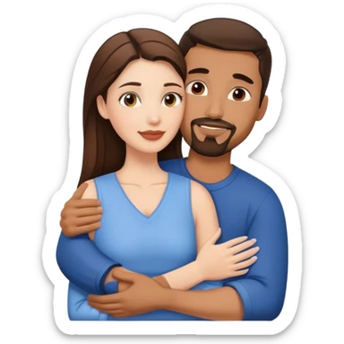 Intimate sfw between white brunette and brown Latino with goatee lover sticker