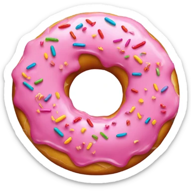 Pink donut with sprinkles sticker
