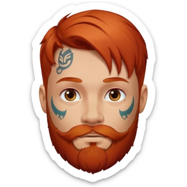 Hombre, pelirrojo, tatuado sticker