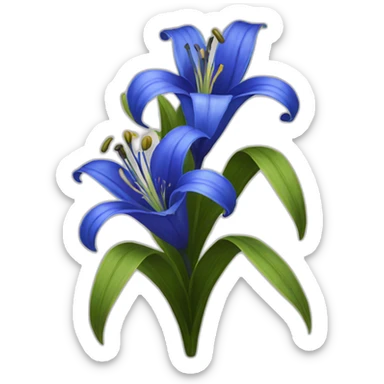 Blue Lily flowers sticker