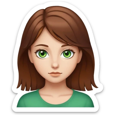Chica ojos verdes pelo castaño sticker