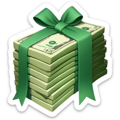 dollars paper money bundle sticker