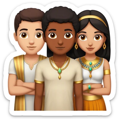 5 best friends, 1 Egyptian man, 1 indian girl 1 persian girl 1 moroccan boy 1 black boy sticker