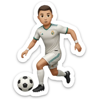Ronaldo dribbling with a football sticker