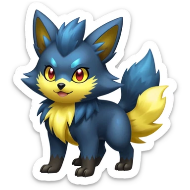 Manectric-Zorua-Yamper-Fakémon-hybrid-creature (full body)  sticker
