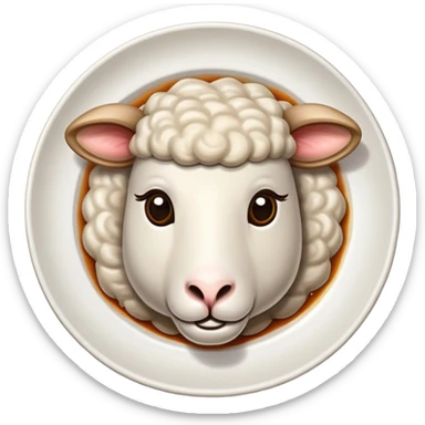 Sheep head dish on a plate sticker