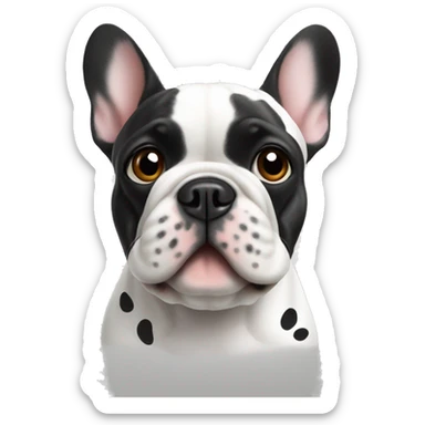 French bulldog white with dots  sticker