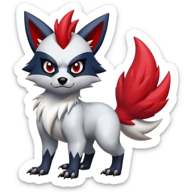 Zorua-Zangoose-Obstagoon-Absol-hybrid-fusion, full body sticker
