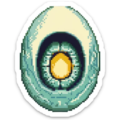MRI egg embryo digital fetal small shape within an egg, otherworldly egg sticker