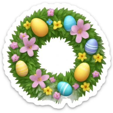 Easter wreath sticker