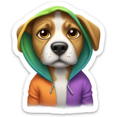 Dog wearing a hoodies  sticker