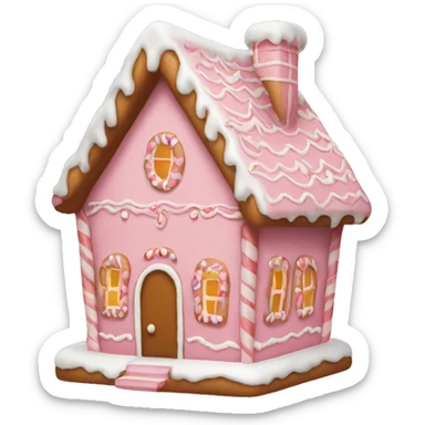 Light pink gingerbread house sticker