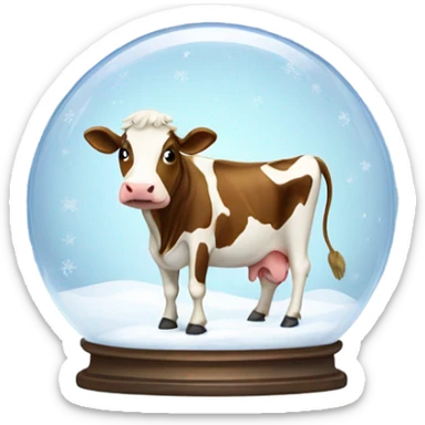 Cows in snowglobes sticker