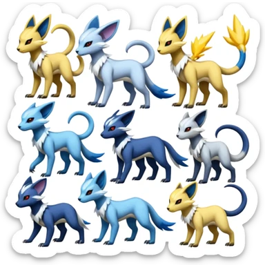 Genet-Absol-Manectric-Electrike-Zeraora-Primagen-fusion-creature  sticker
