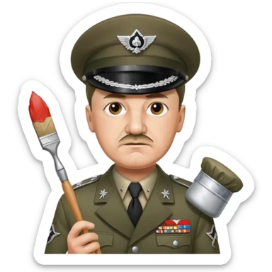 Adolf  hitler in uniform working as a decorator sticker