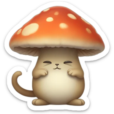 poor sad lonely mushroom-cat sticker