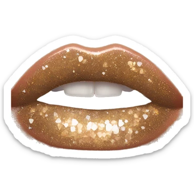 Light brown  ombre lip gloss with a lot of glitter sticker