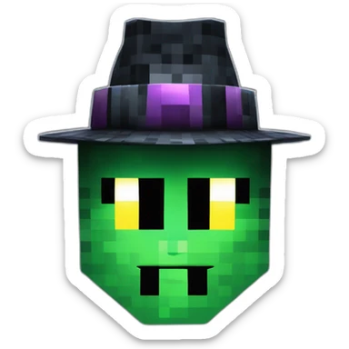 Pixel Minecraft Fedora Halloween Head Mask Diamond Obsidian Emerald Flame Shiny Glow Reward Legendary Unique Epic Mystery sticker