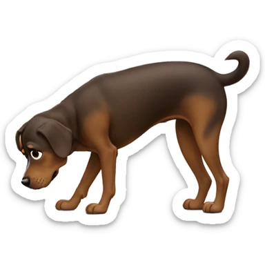 Dog pooping sticker