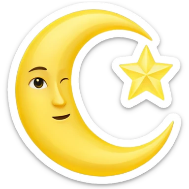 Crescent moon sticker