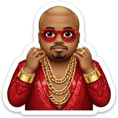 CeeLo Green with red sequin outfit sticker