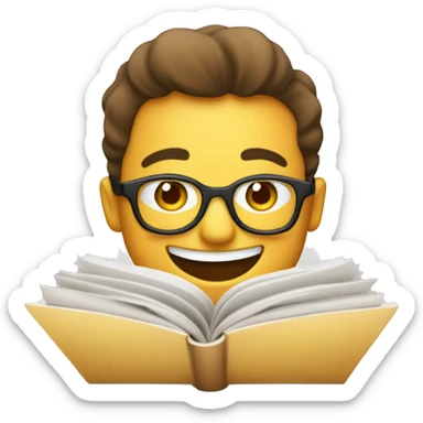 happy entrepreneur face with book sticker