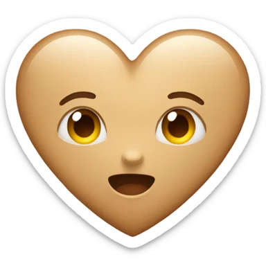 Cute light brown heart emoji  sticker