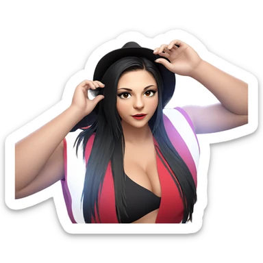 girl in black with hat sticker