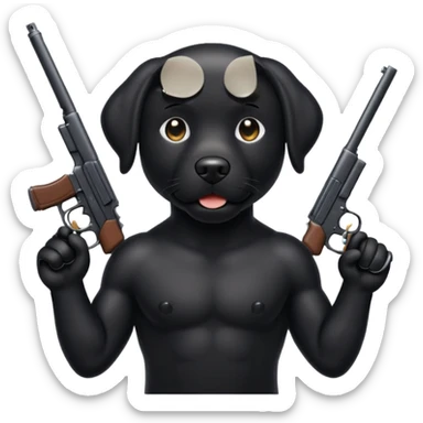 black lab with gun sticker