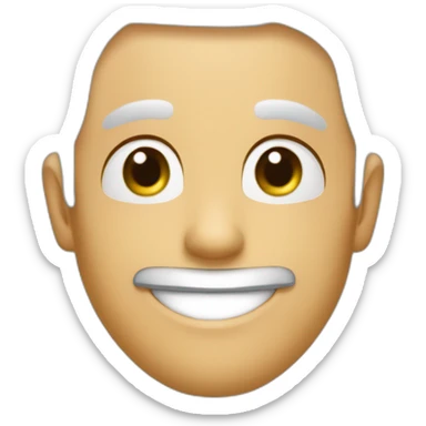 Bel homme blanc brun yeux verts beau sourire joli visage sticker