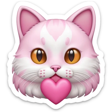 pop cat with a heart emerging from its mouth sticker