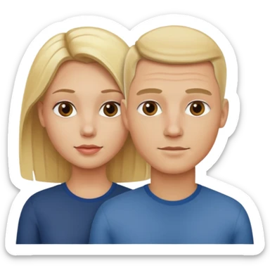 Two blonde women and a man with skin head  sticker