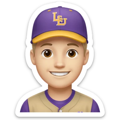 LSU white boy baseball emoji face sticker