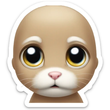 Anxious baby rabbit sad big eyes sticker