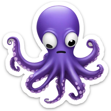 flying octopus holding a vinyl record sticker