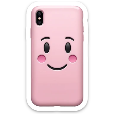 Aesthetic light pink iphone no smiley face inside case from the back sticker