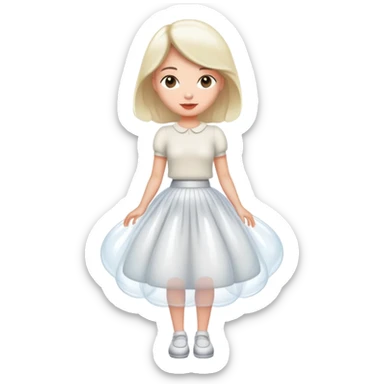 Women’s white bubble skirt sticker