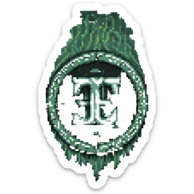  combine the π (pi) math symbol, binary code, and digital mist emerging from it. sticker