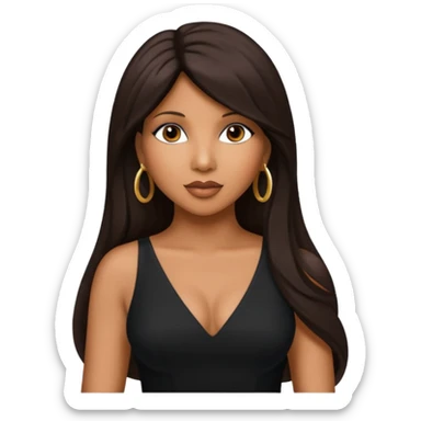Toni Braxton with dark brown long hair  sticker