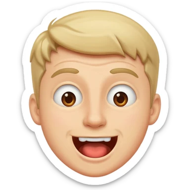 white man standing excited and drooling sticker